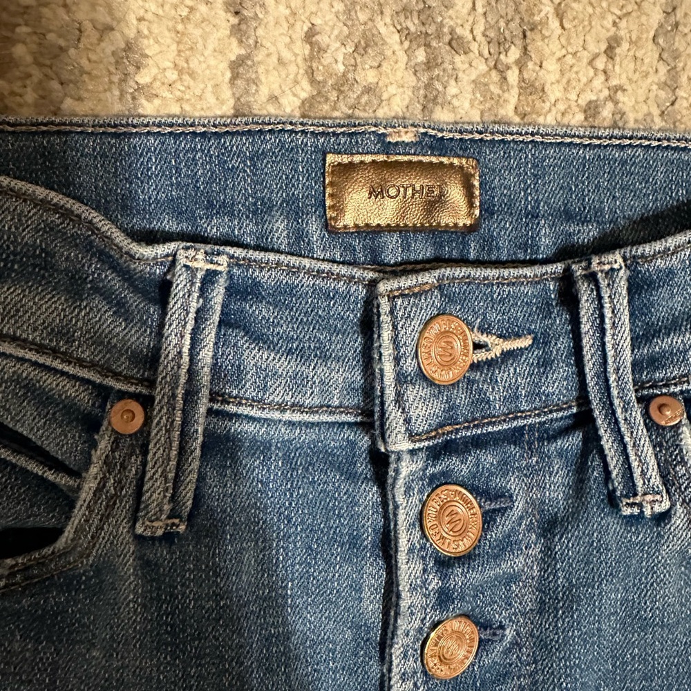 MOTHER The Pixie Dazzler Ankle Fray Straight Jeans - Picture 4 of 11